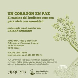 Conferencia: Un Corazón en Paz. El Camino del Budismo Soto Zen para Vivir con Serenidad